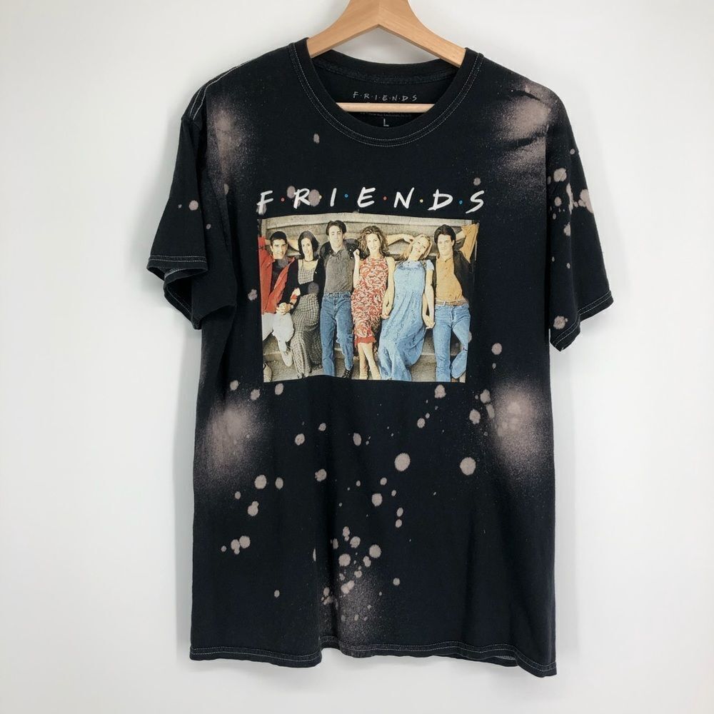FRIENDS TV Show Graphic T-Shirt Bleached‎ Size Large